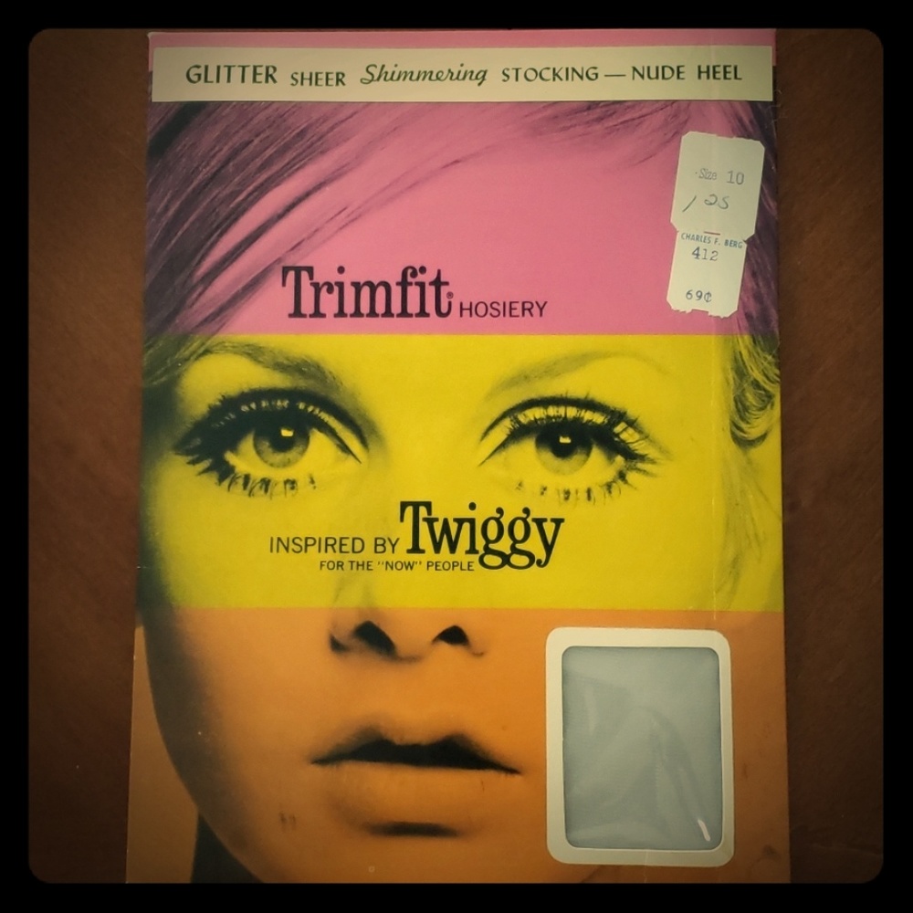 Vintage Twiggy shimmering sheer stocking